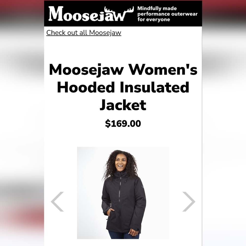 NWT Moosejaw Women's Hooded Insulated Snow Winter Ski Jacket sz XL